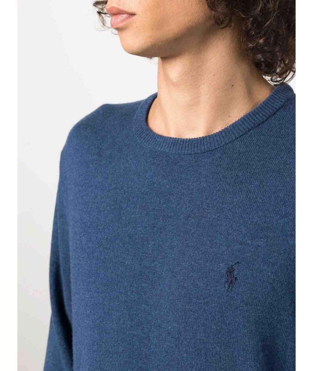 POLO RALPH LAUREN Синий шерстяной джемпер / свитер, фото 3