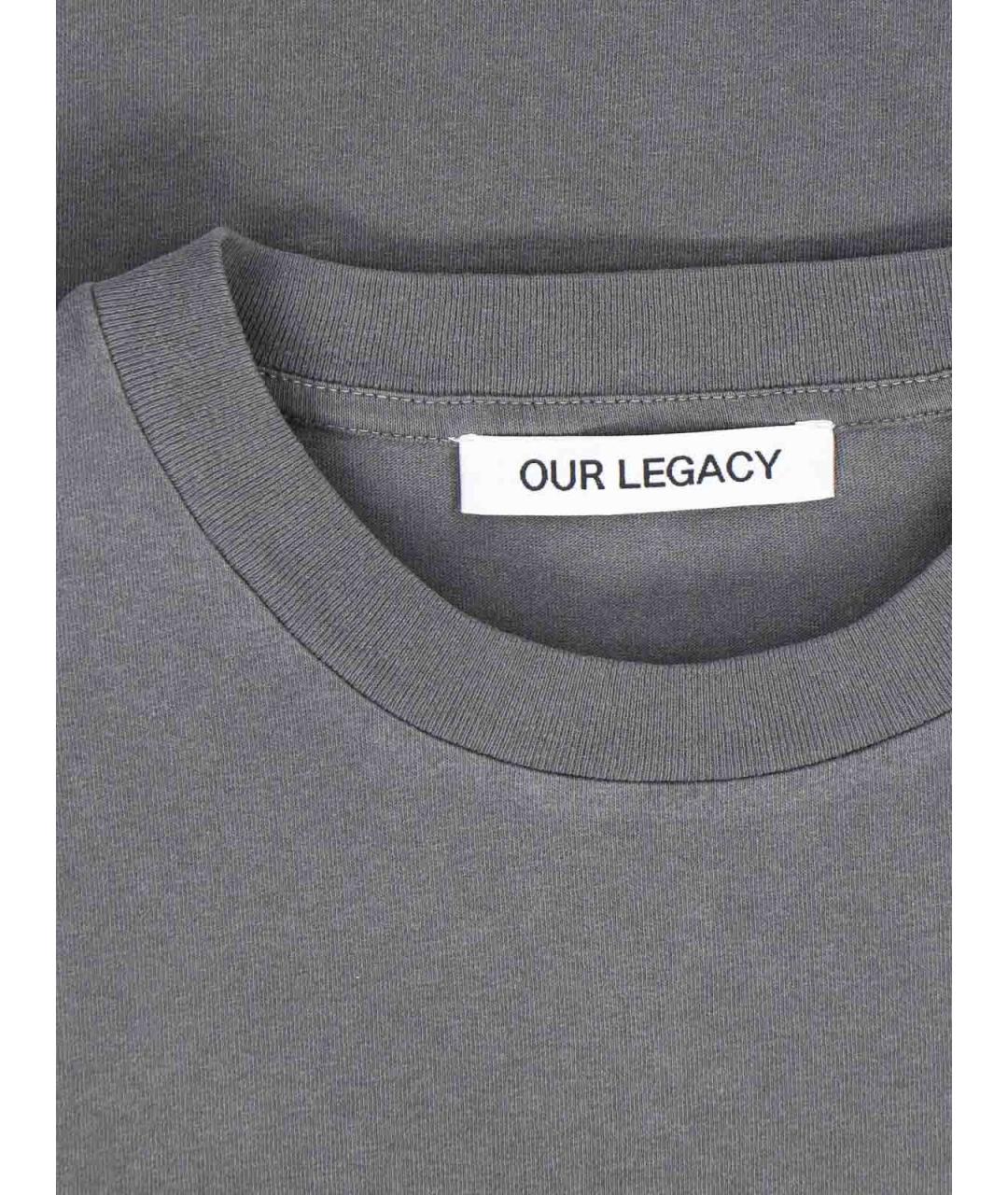 OUR LEGACY Серая хлопковая футболка, фото 3