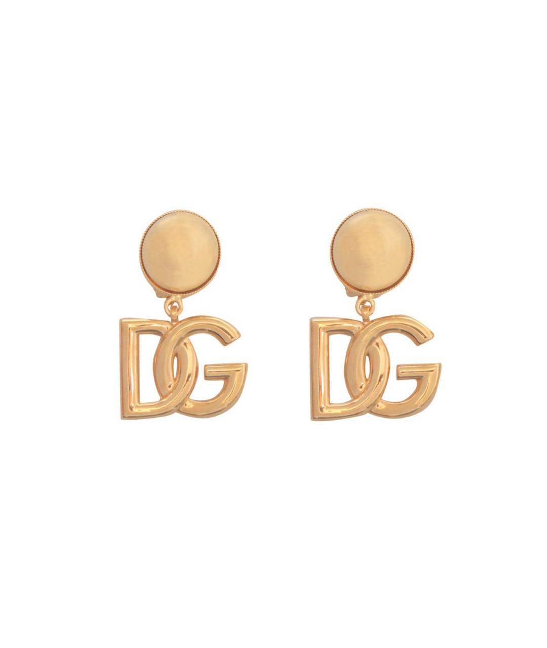 DOLCE&GABBANA Золотые металлические серьги, фото 3