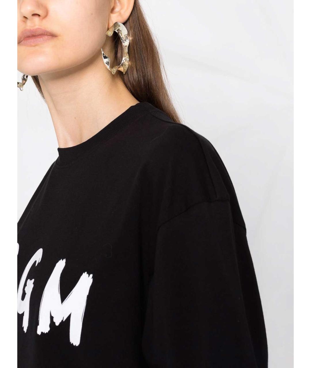 MSGM Черное хлопковое повседневное платье, фото 5