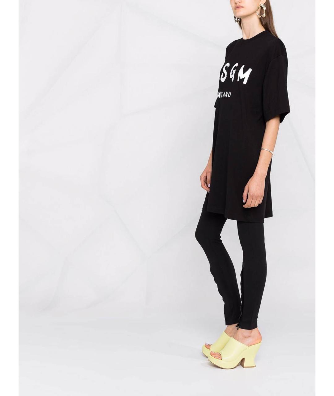 MSGM Черное хлопковое повседневное платье, фото 4