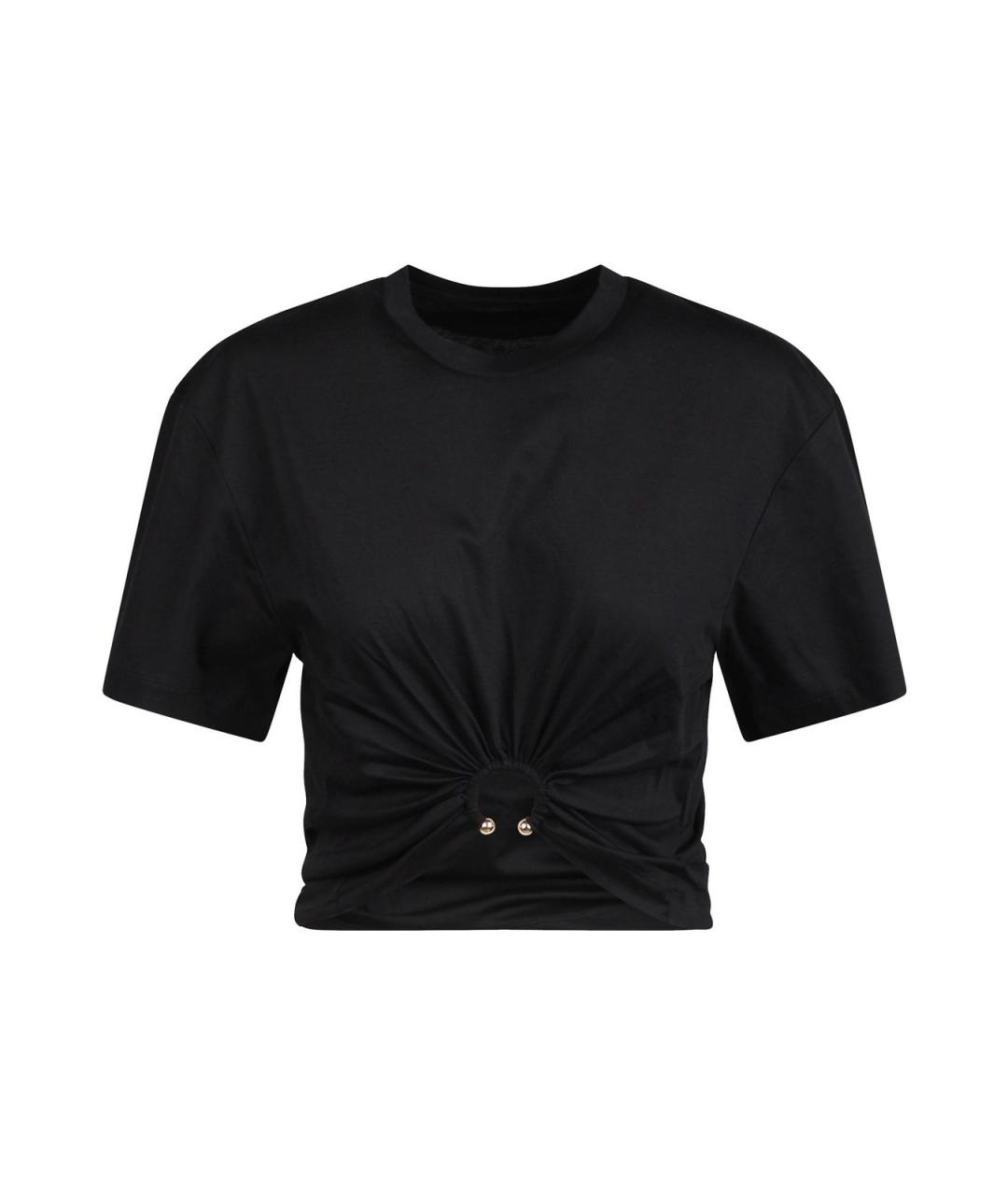 PACO RABANNE Черная хлопковая футболка, фото 1
