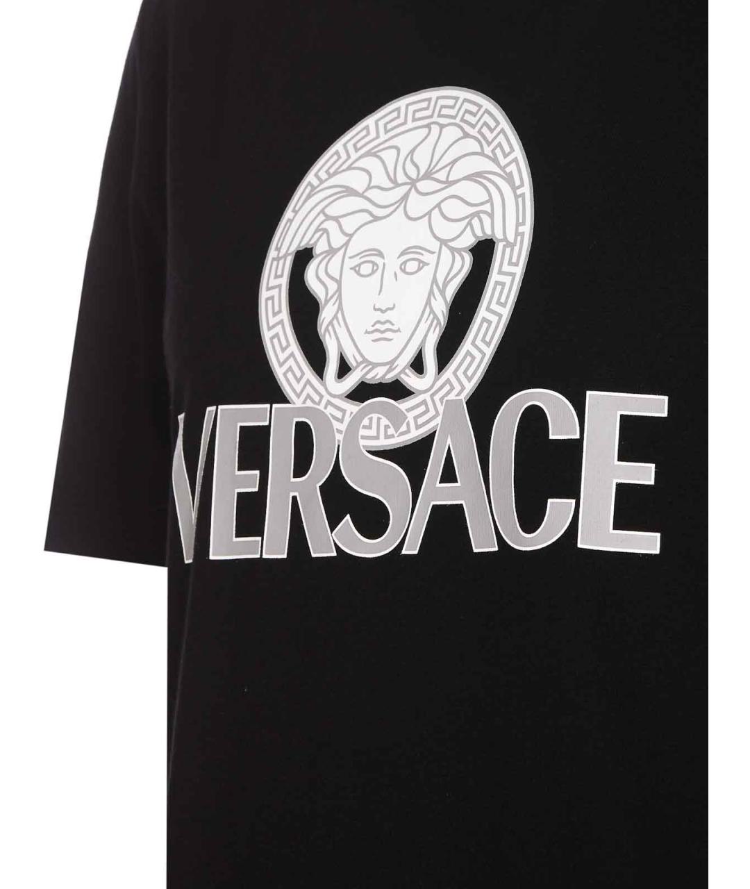 VERSACE Черная хлопковая футболка, фото 3