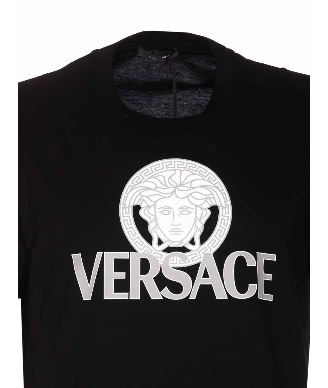 VERSACE Черная хлопковая футболка, фото 4