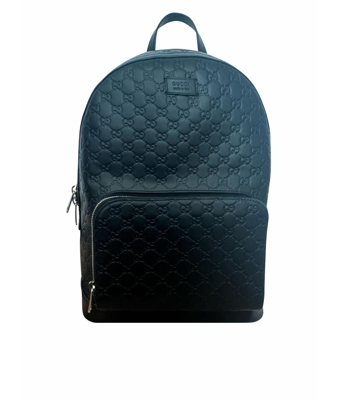 GUCCI Черный кожаный рюкзак, фото 1