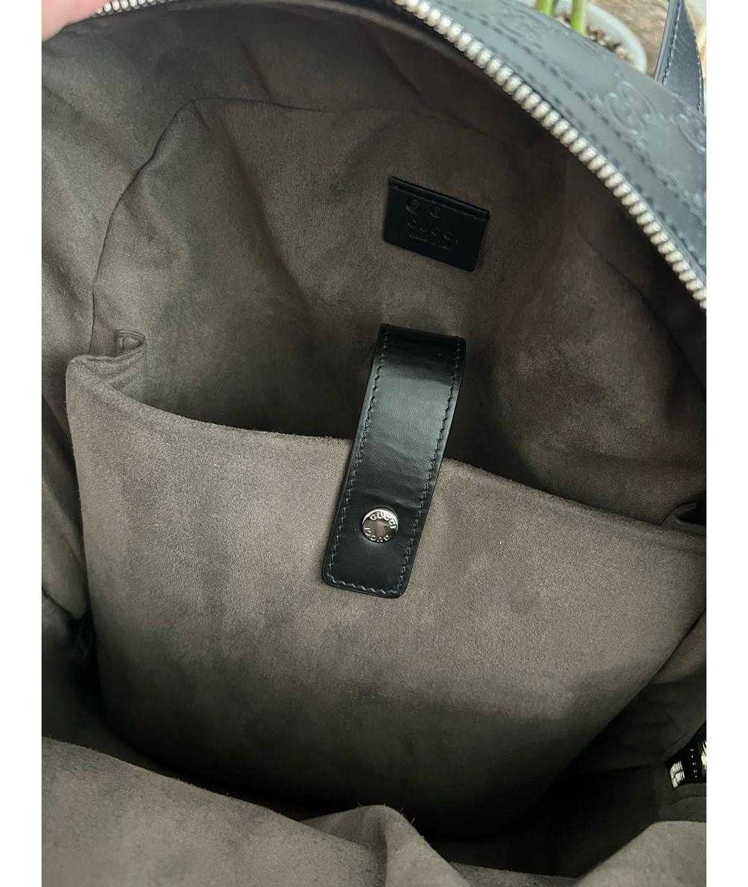 GUCCI Черный кожаный рюкзак, фото 4