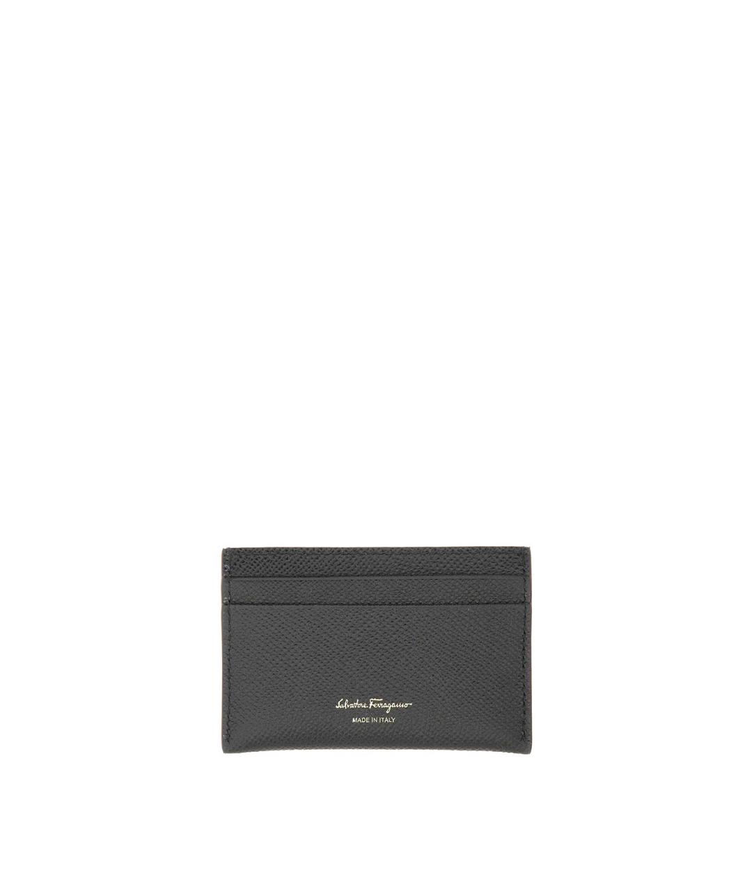 FERRAGAMO Черный кожаный кардхолдер, фото 2