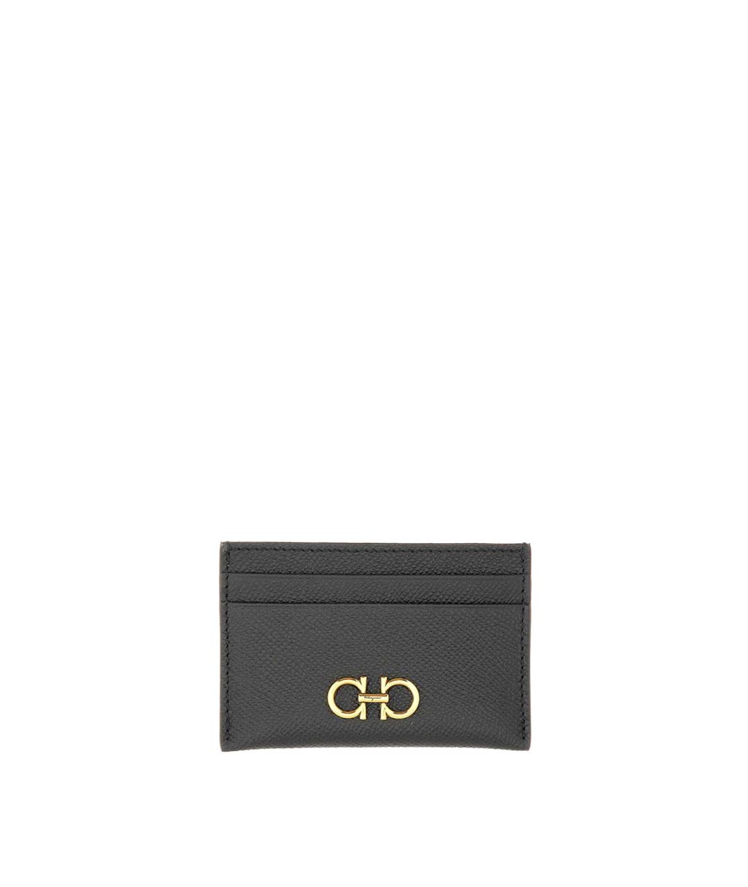 FERRAGAMO Черный кожаный кардхолдер, фото 3