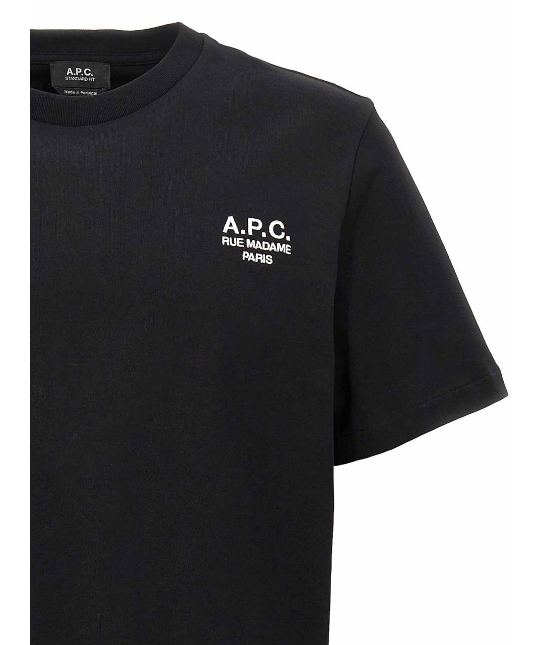 A.P.C. Черная хлопковая футболка, фото 3