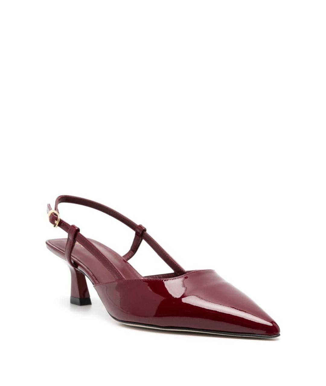 STUART WEITZMAN Бордовые кожаные туфли, фото 4