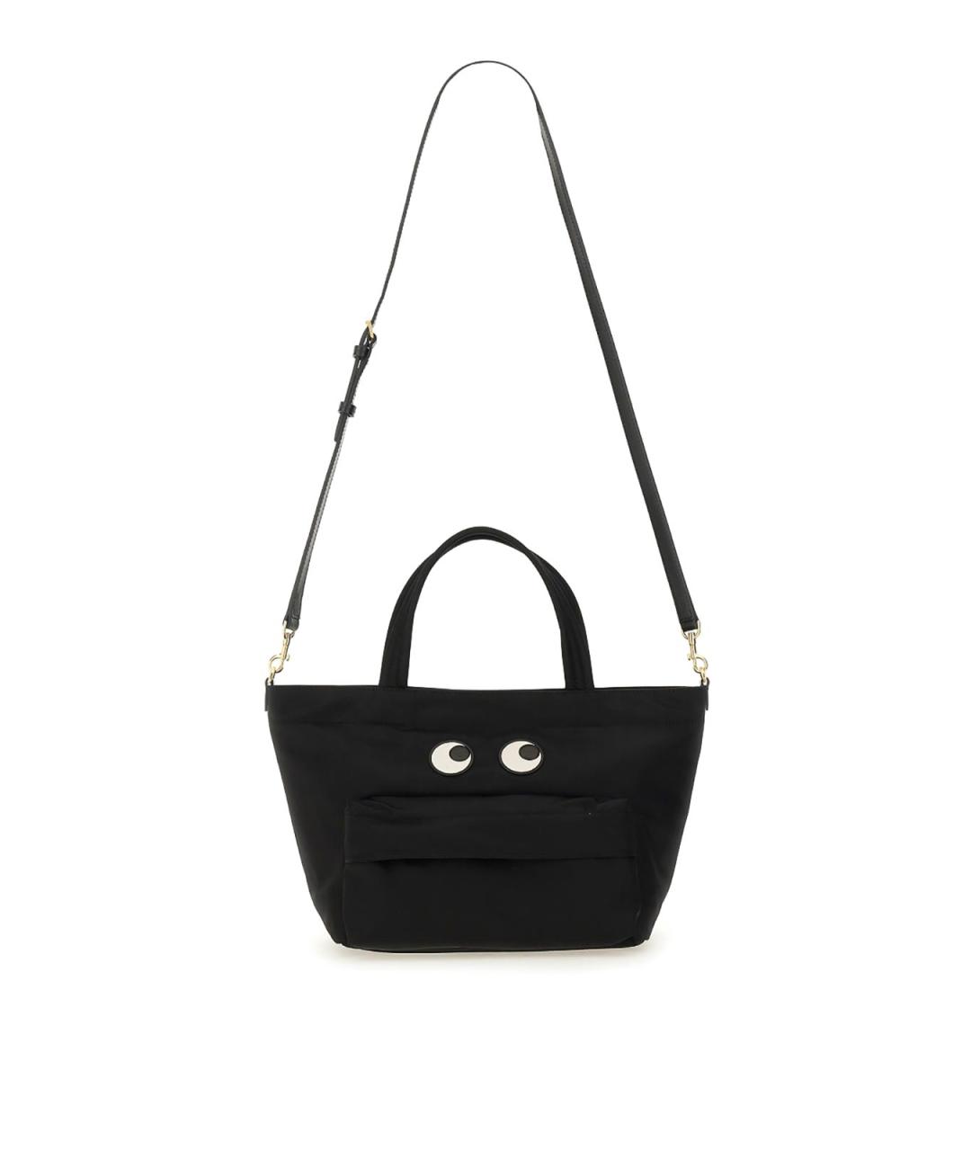 ANYA HINDMARCH Черная тканевая сумка тоут, фото 2