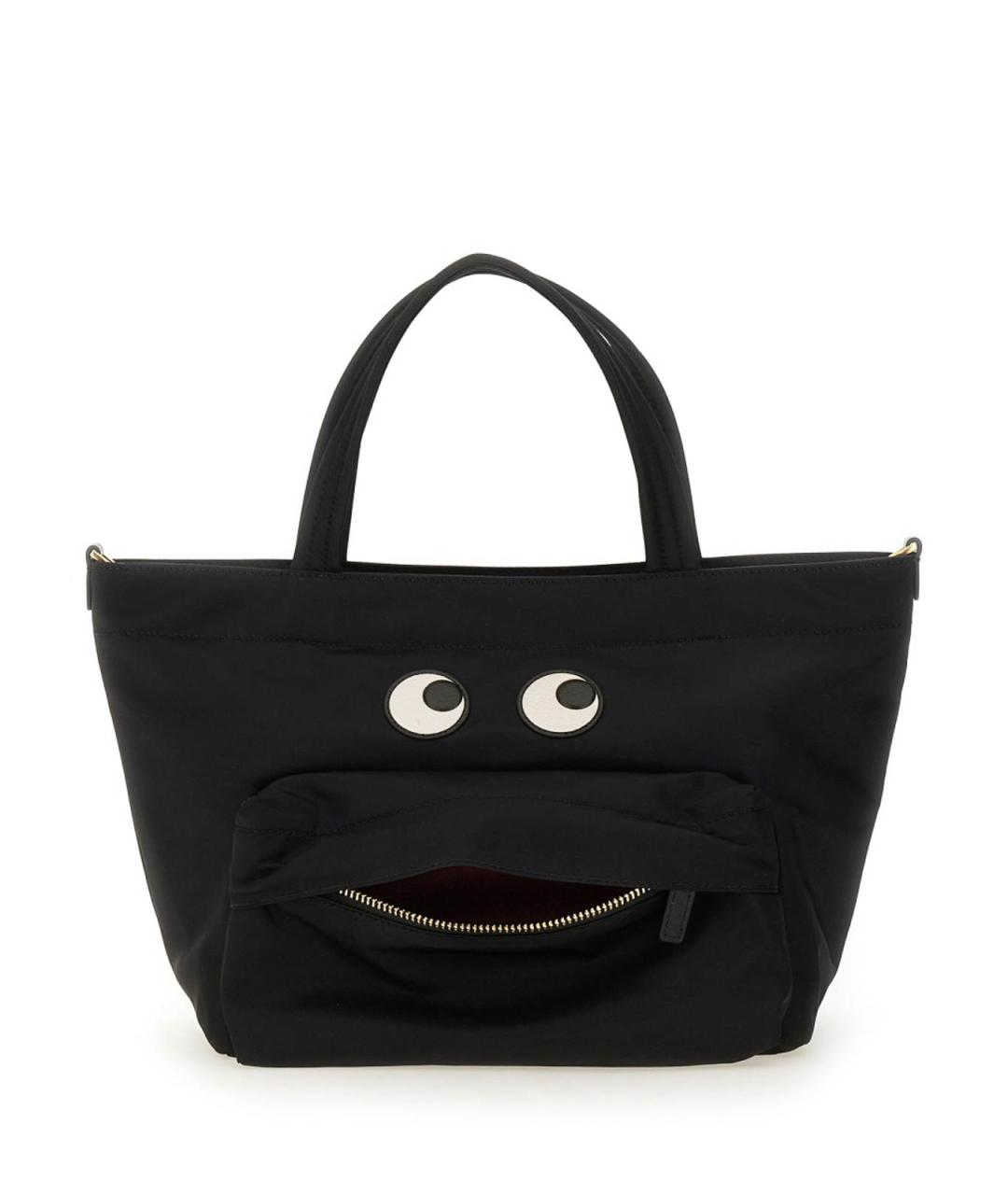 ANYA HINDMARCH Черная тканевая сумка тоут, фото 4