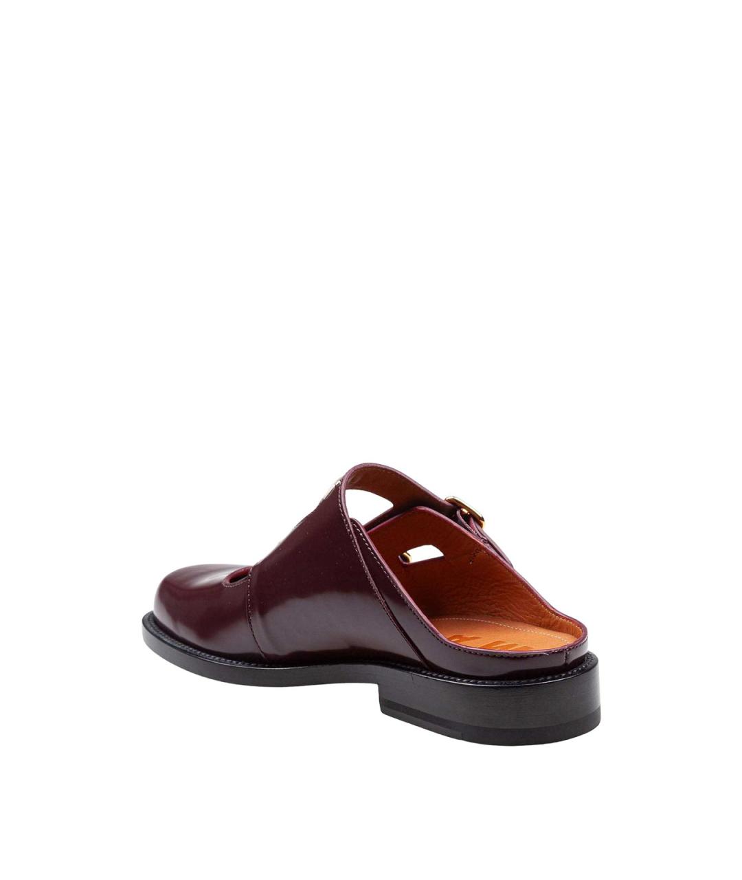 MARNI Бордовые кожаные лоферы, фото 4