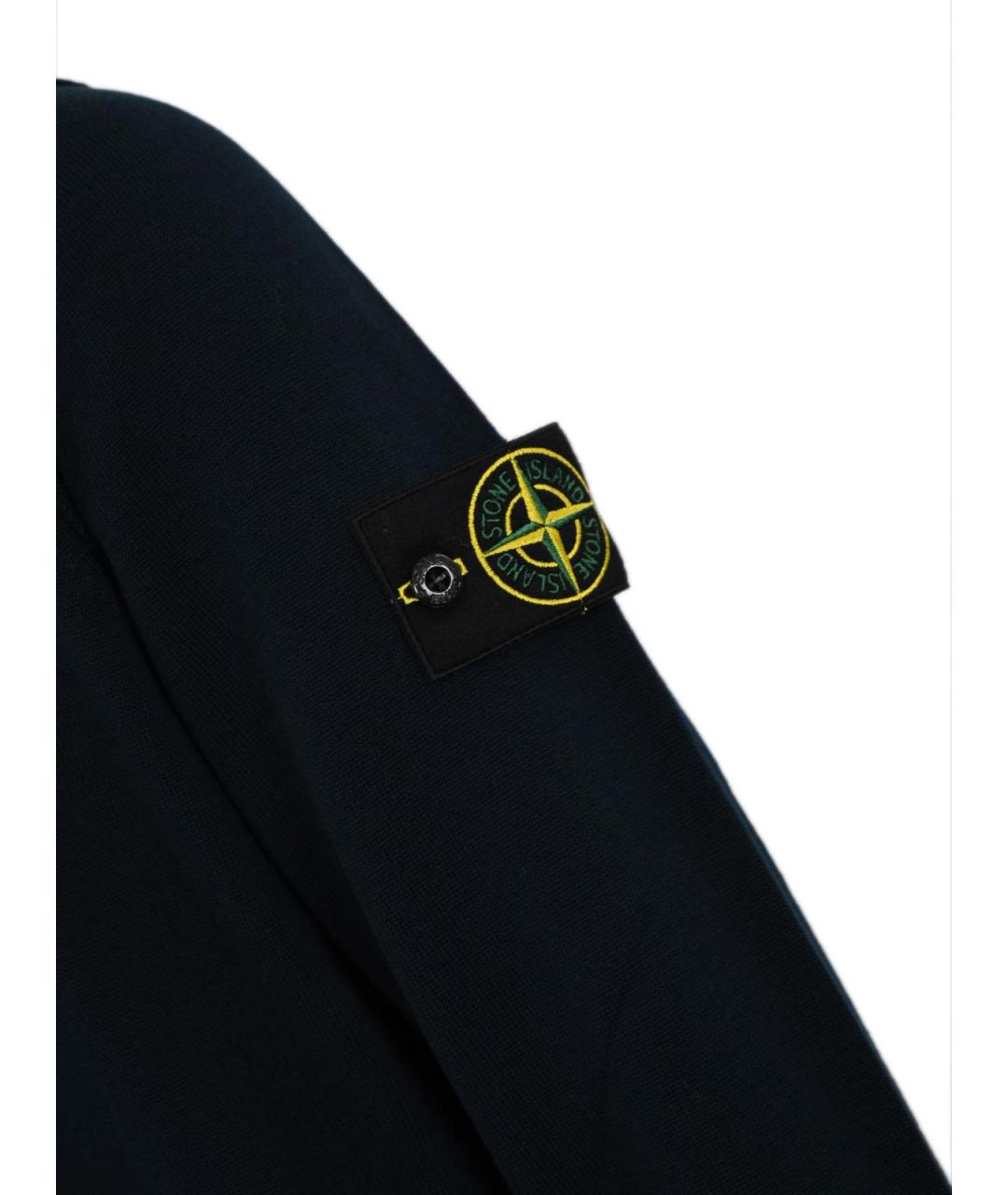 STONE ISLAND Темно-синий хлопковый джемпер / свитер, фото 3