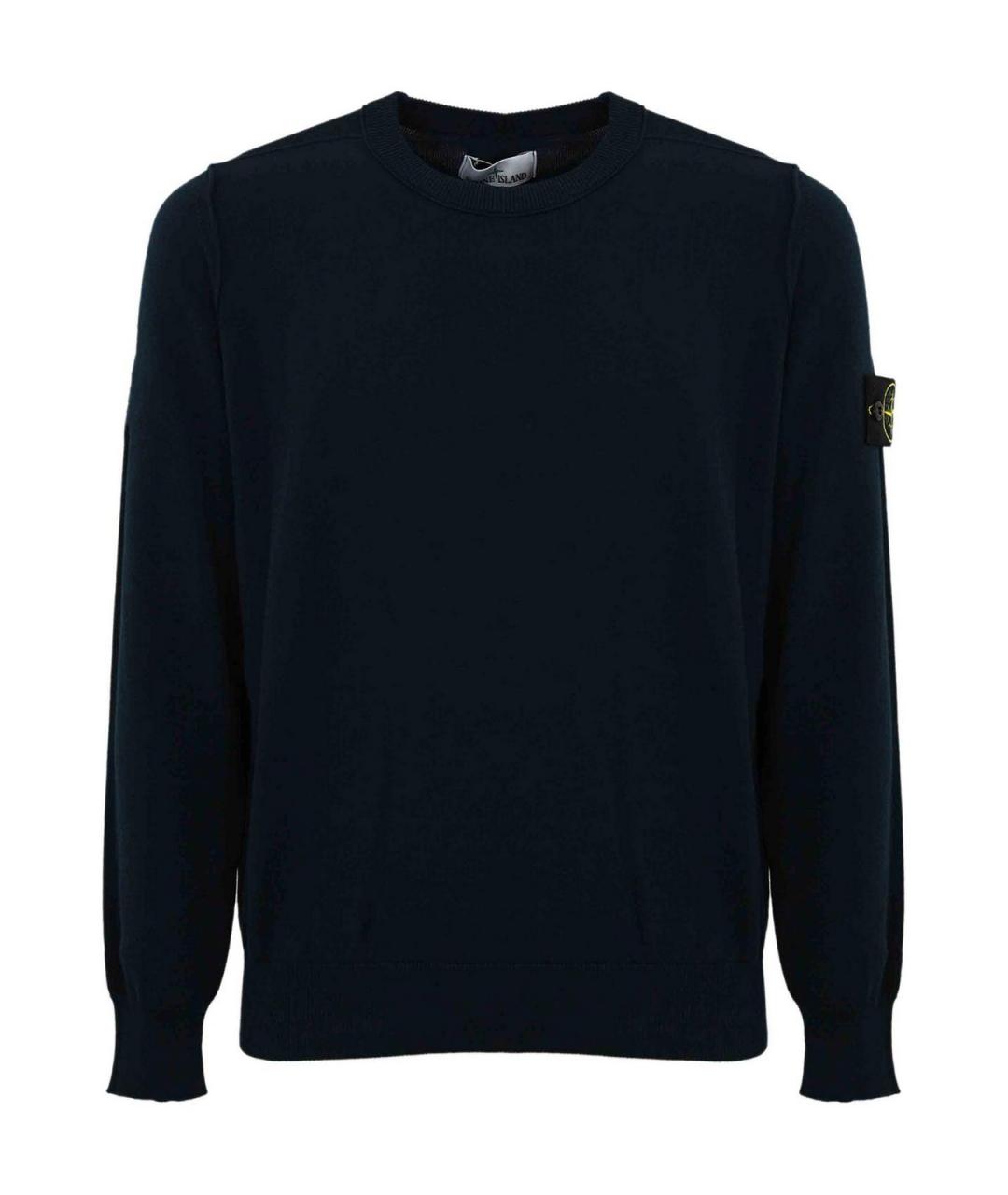 STONE ISLAND Темно-синий хлопковый джемпер / свитер, фото 1