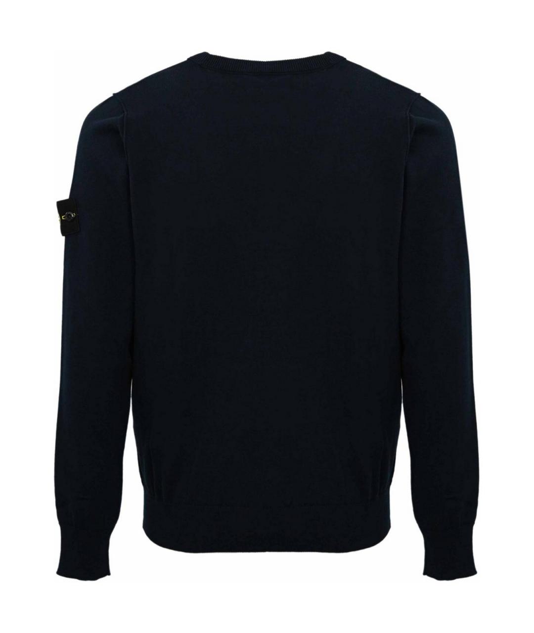 STONE ISLAND Темно-синий хлопковый джемпер / свитер, фото 2