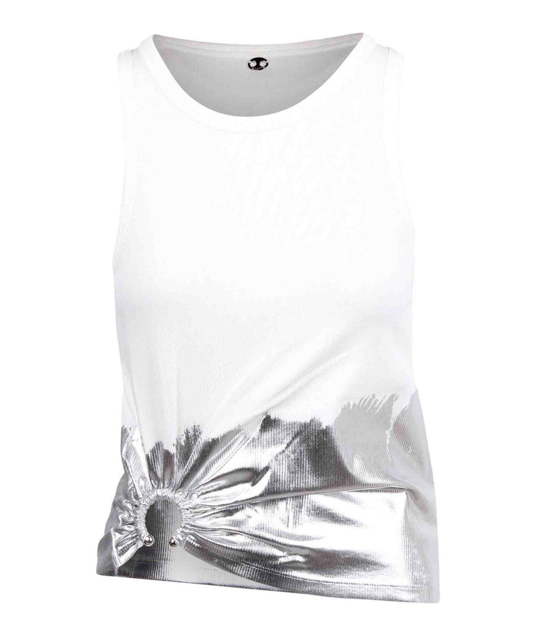 PACO RABANNE Белая хлопковая майка, фото 1