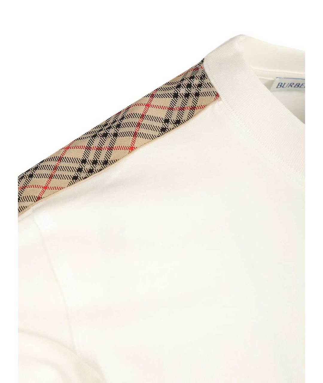BURBERRY Белая хлопковая футболка, фото 3
