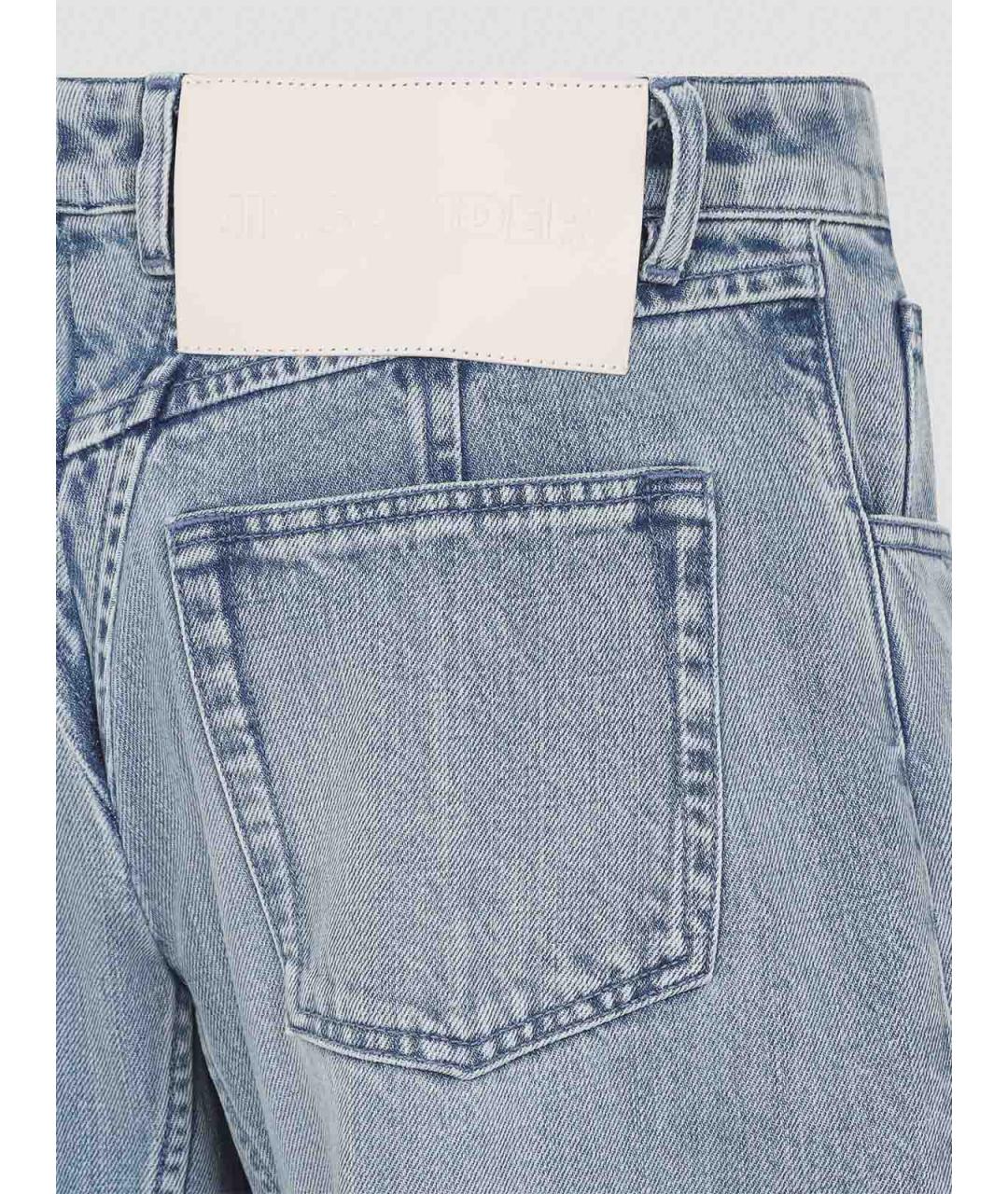 JIL SANDER Синие хлопковые брюки широкие, фото 4