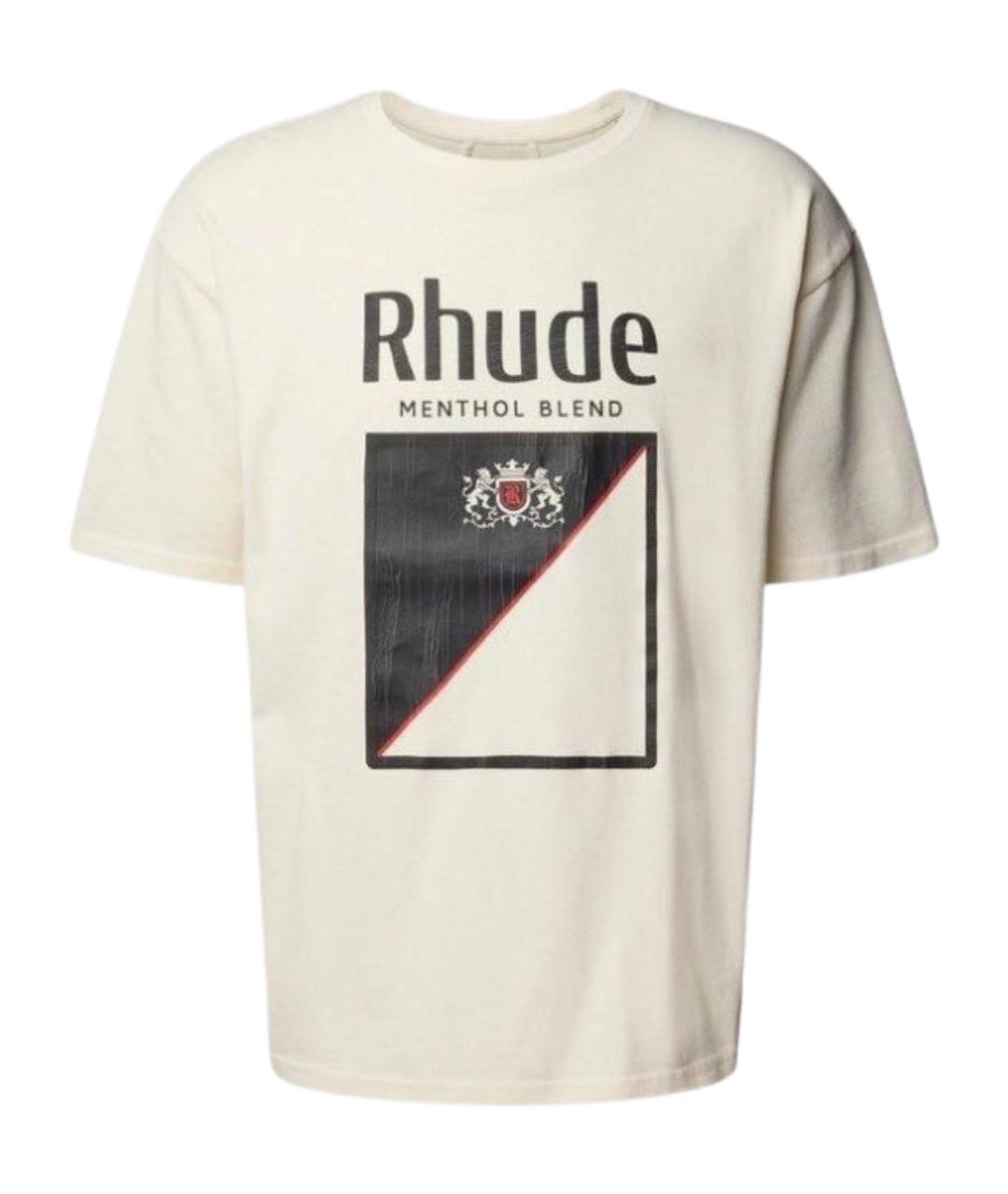 RHUDE Бежевая хлопковая футболка, фото 1