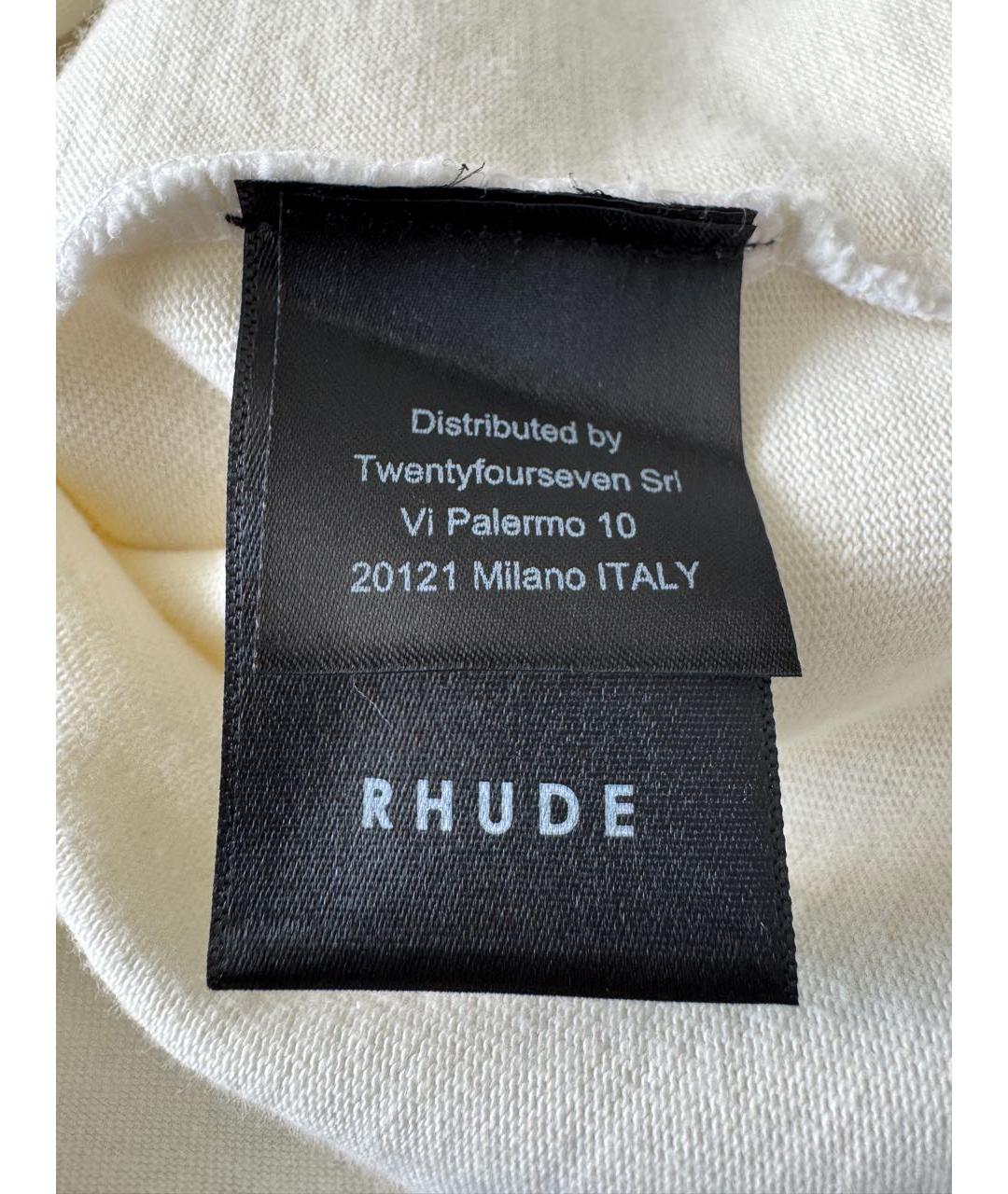 RHUDE Бежевая хлопковая футболка, фото 6