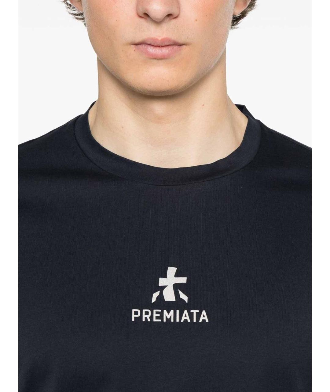 PREMIATA Темно-синяя хлопковая футболка, фото 3