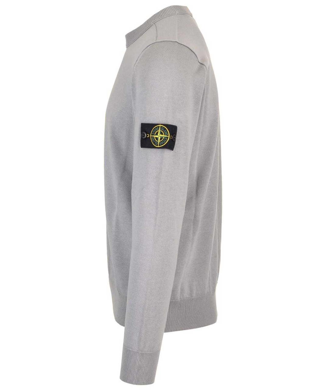 STONE ISLAND Серый хлопковый джемпер / свитер, фото 3