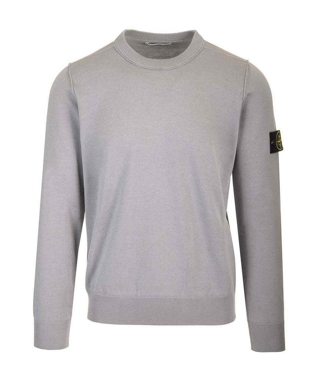 STONE ISLAND Серый хлопковый джемпер / свитер, фото 1