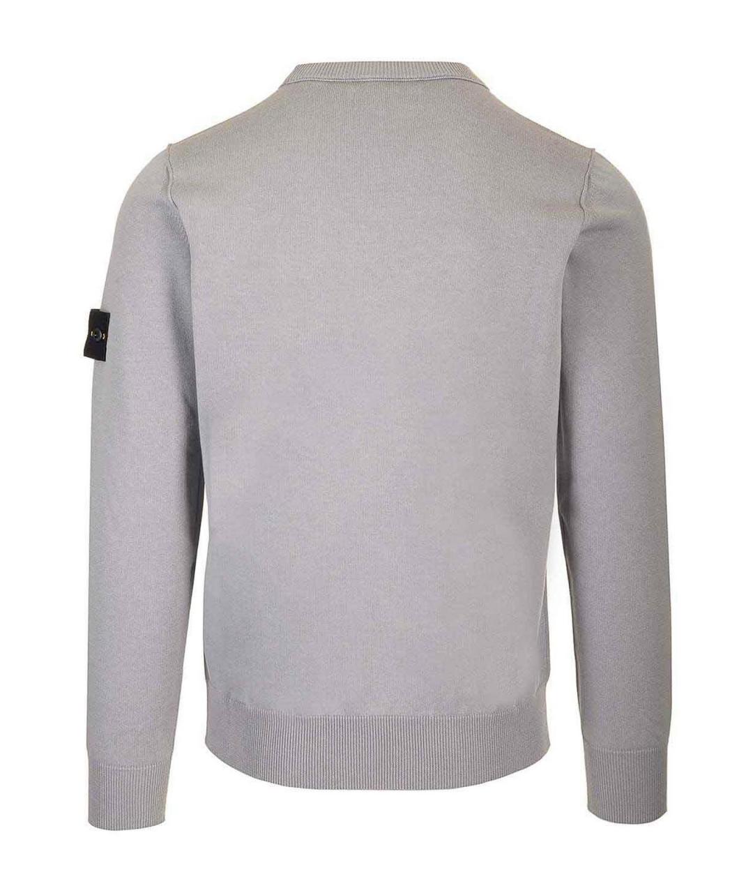 STONE ISLAND Серый хлопковый джемпер / свитер, фото 2
