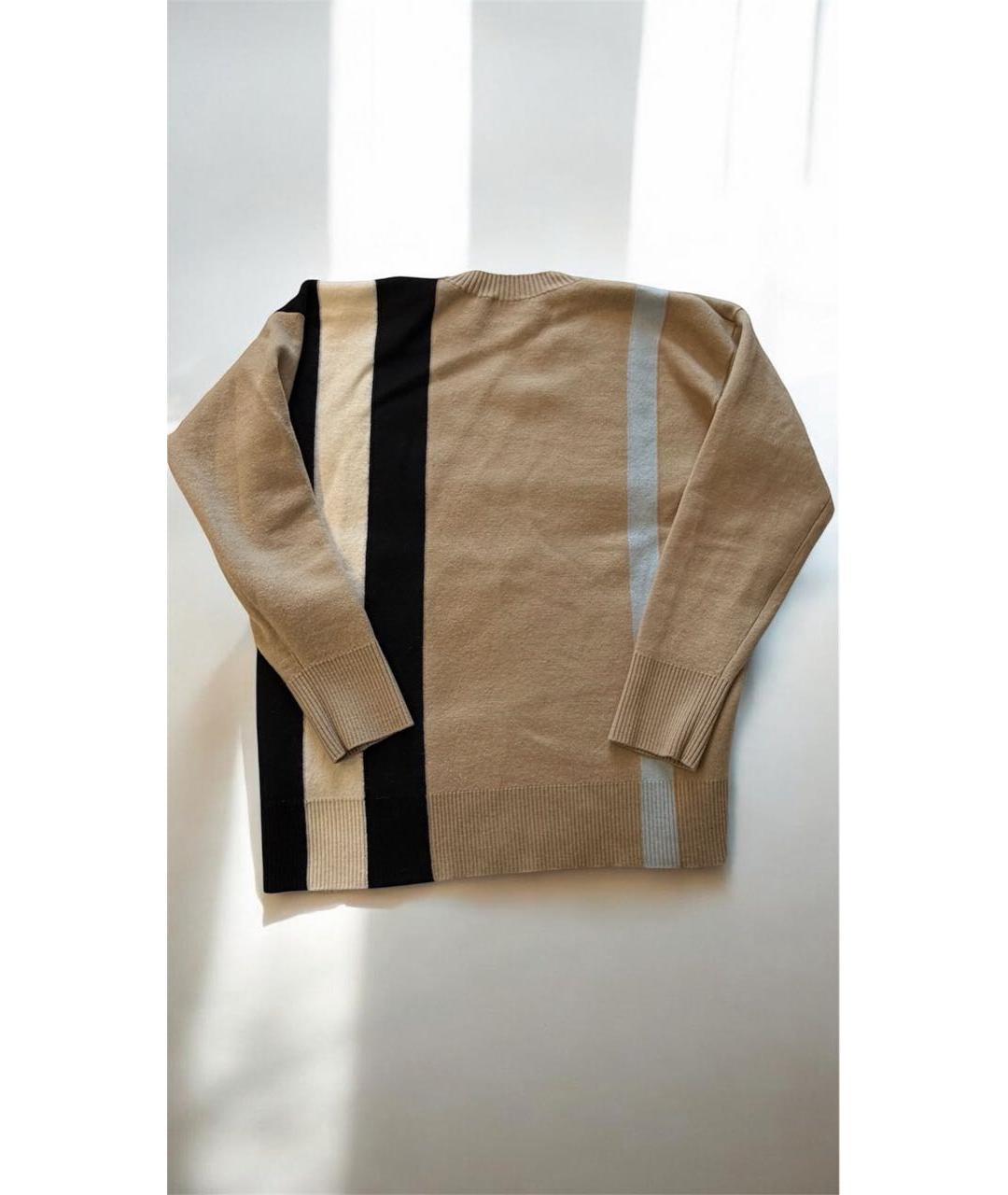 BURBERRY Бежевый шерстяной джемпер / свитер, фото 2
