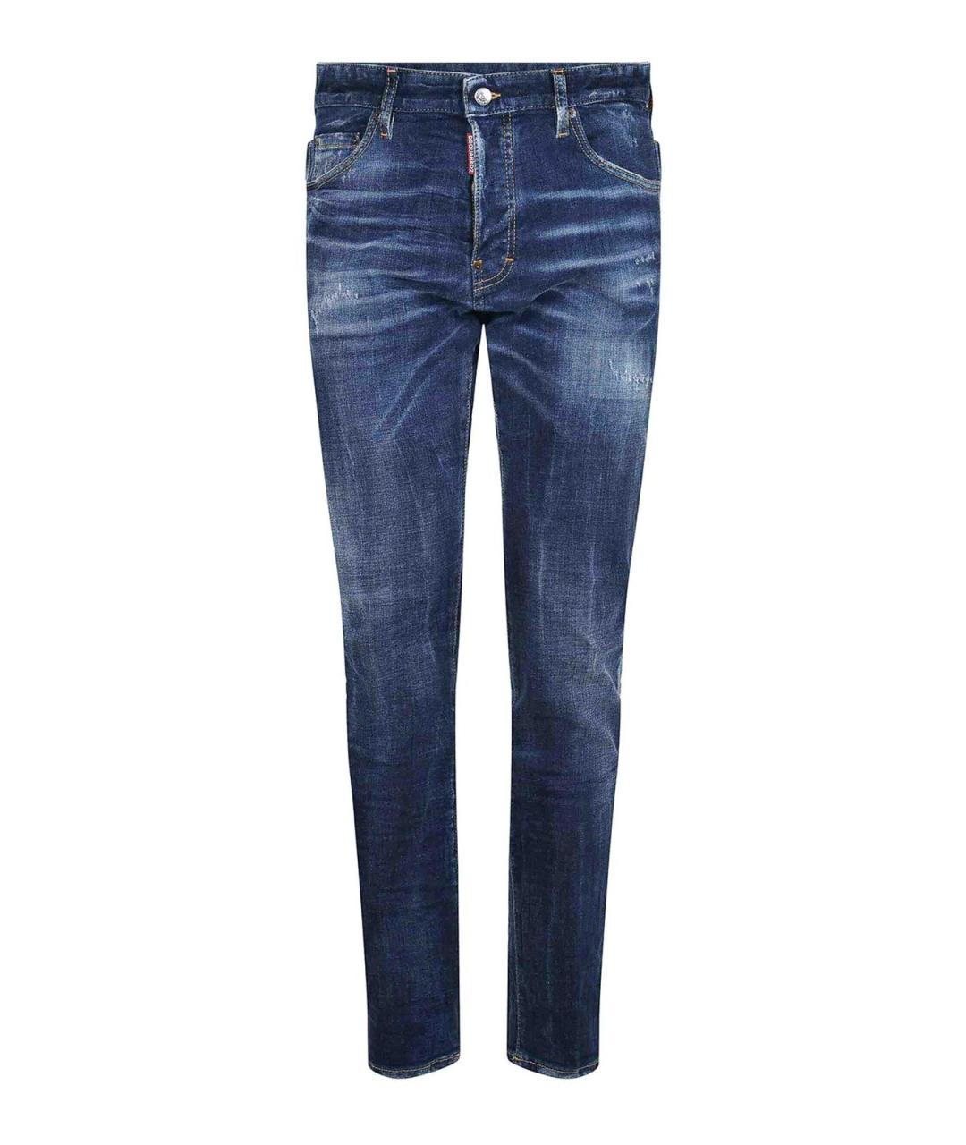 DSQUARED2 Синие хлопковые прямые джинсы, фото 1