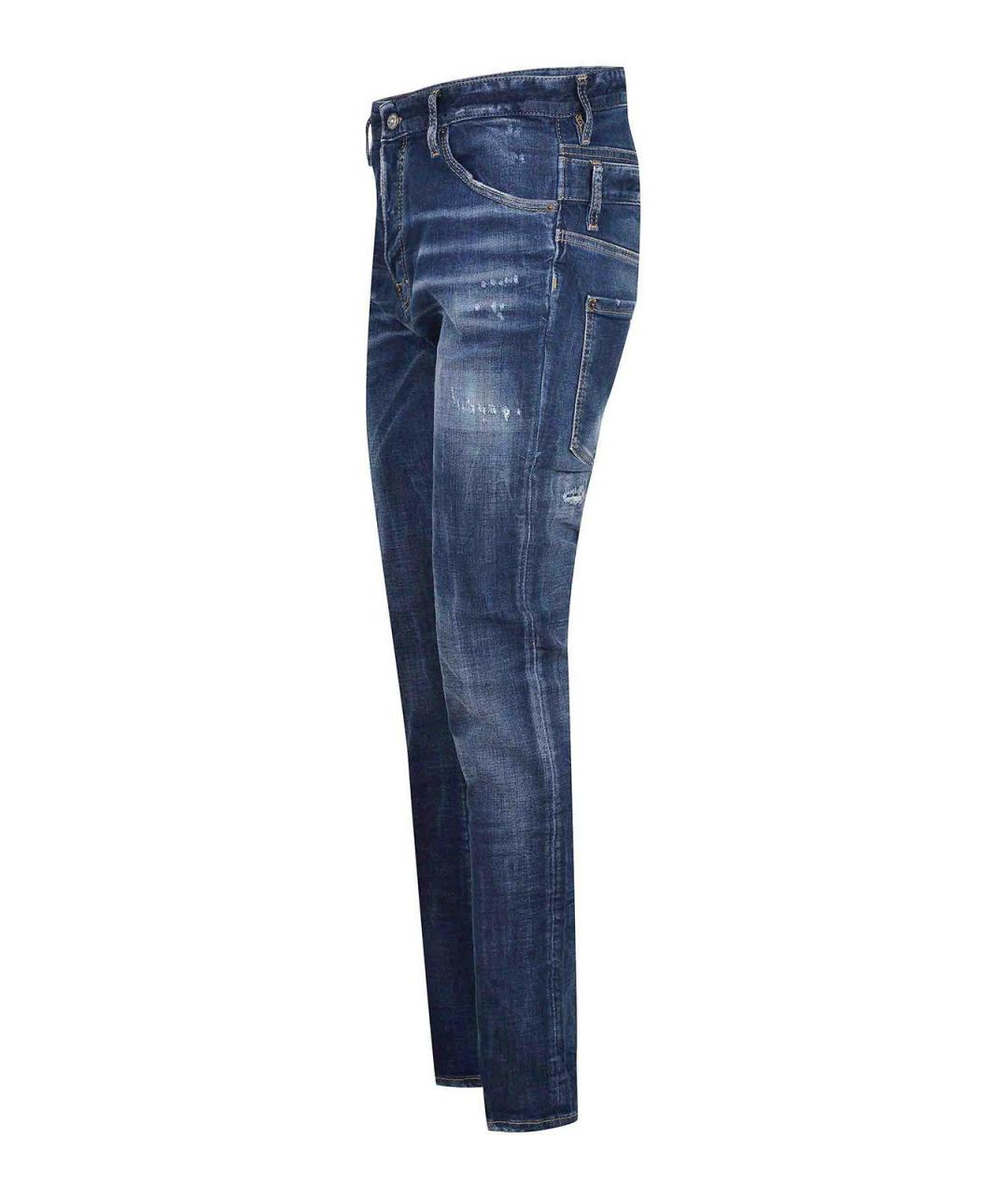 DSQUARED2 Синие хлопковые прямые джинсы, фото 2