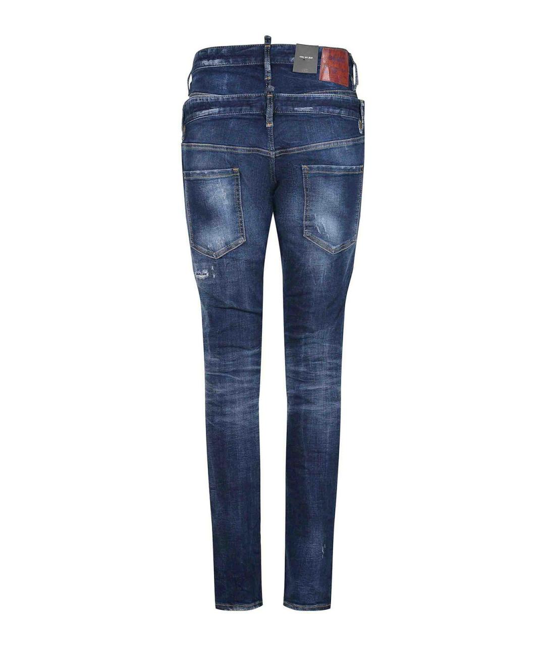 DSQUARED2 Синие хлопковые прямые джинсы, фото 3