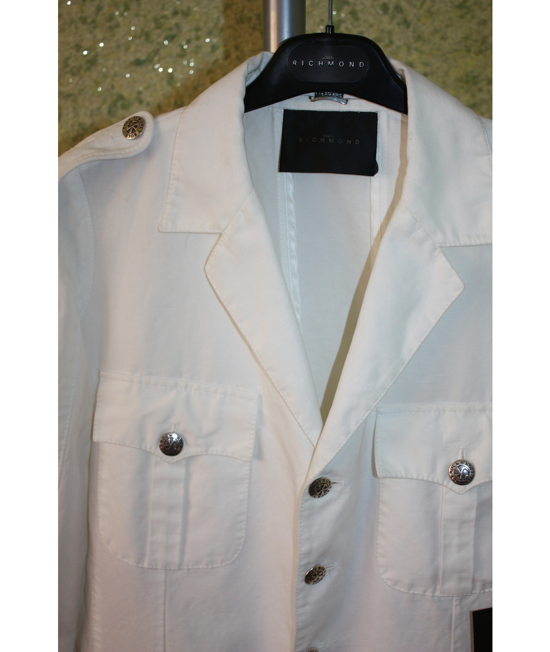 JOHN RICHMOND Белый хлопковый пиджак, фото 2