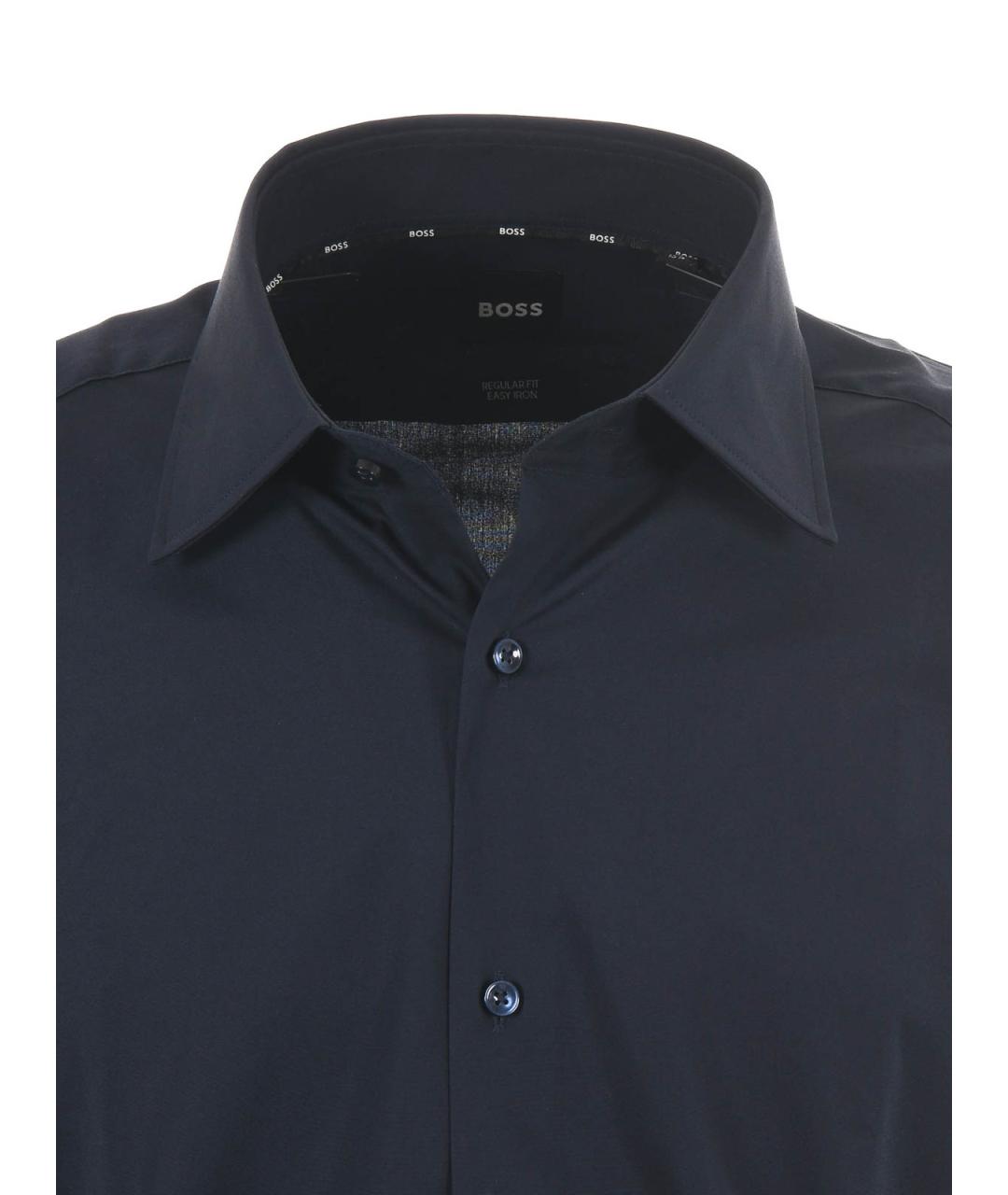 HUGO BOSS Синяя хлопковая классическая рубашка, фото 4