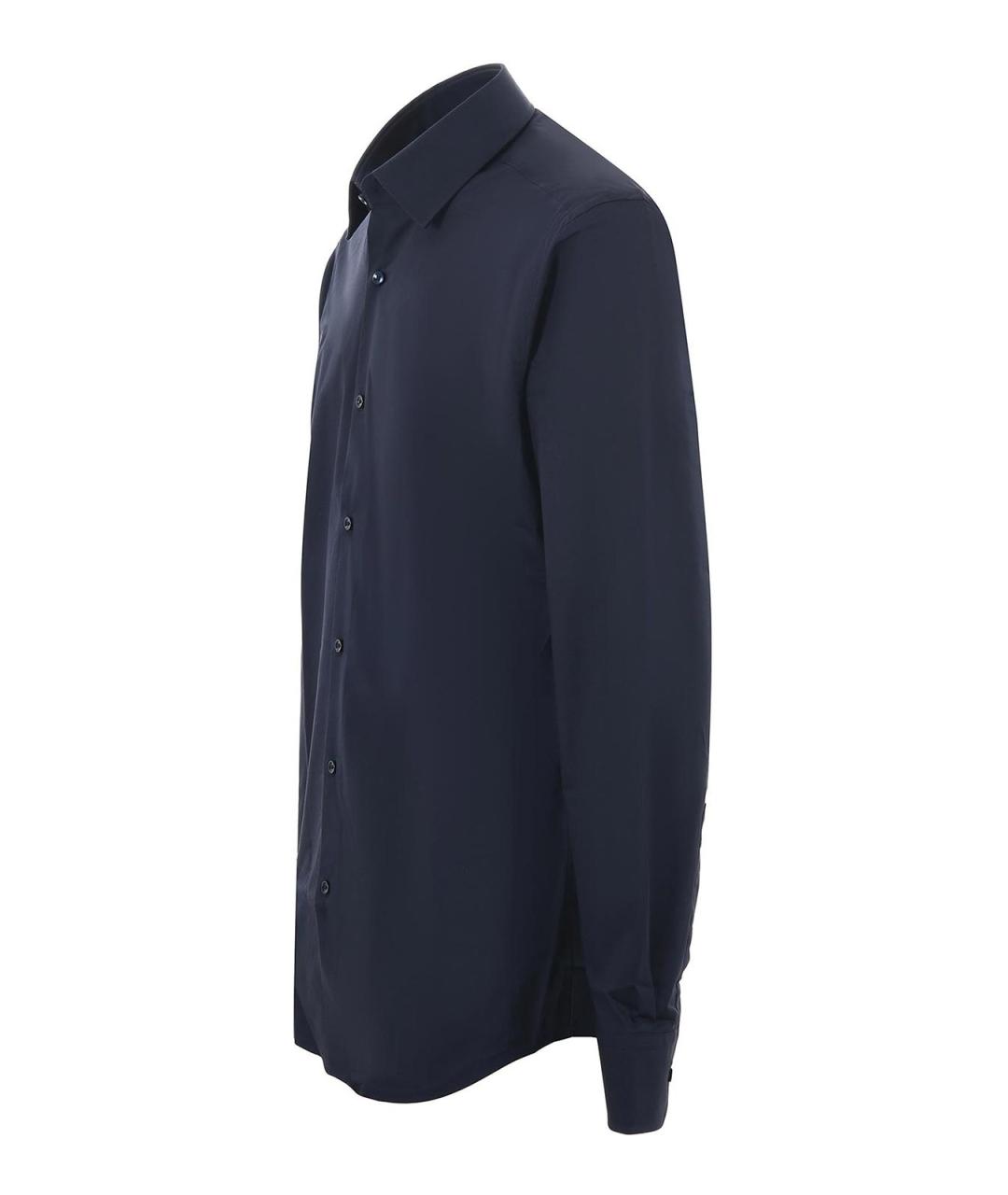 HUGO BOSS Синяя хлопковая классическая рубашка, фото 2