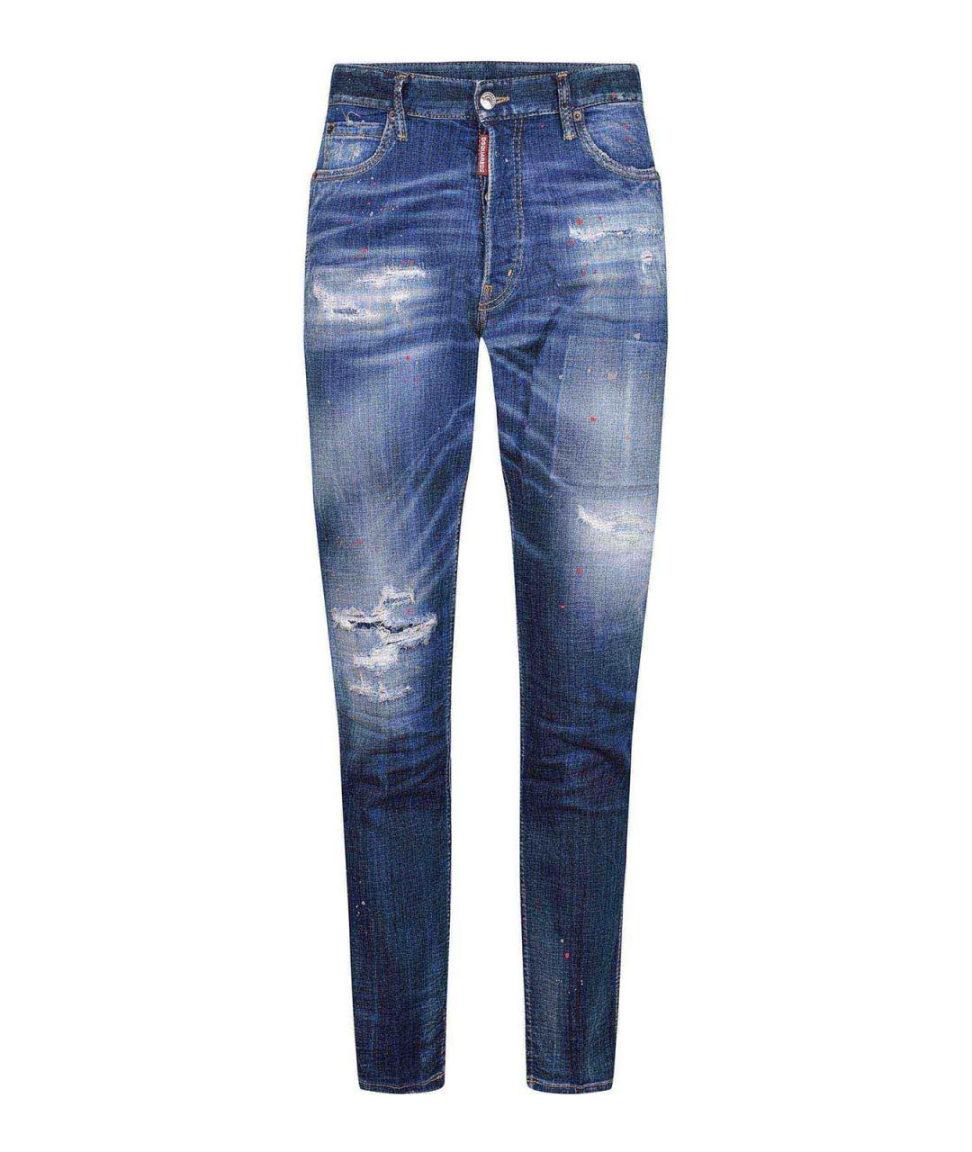 DSQUARED2 Синие хлопковые прямые джинсы, фото 1