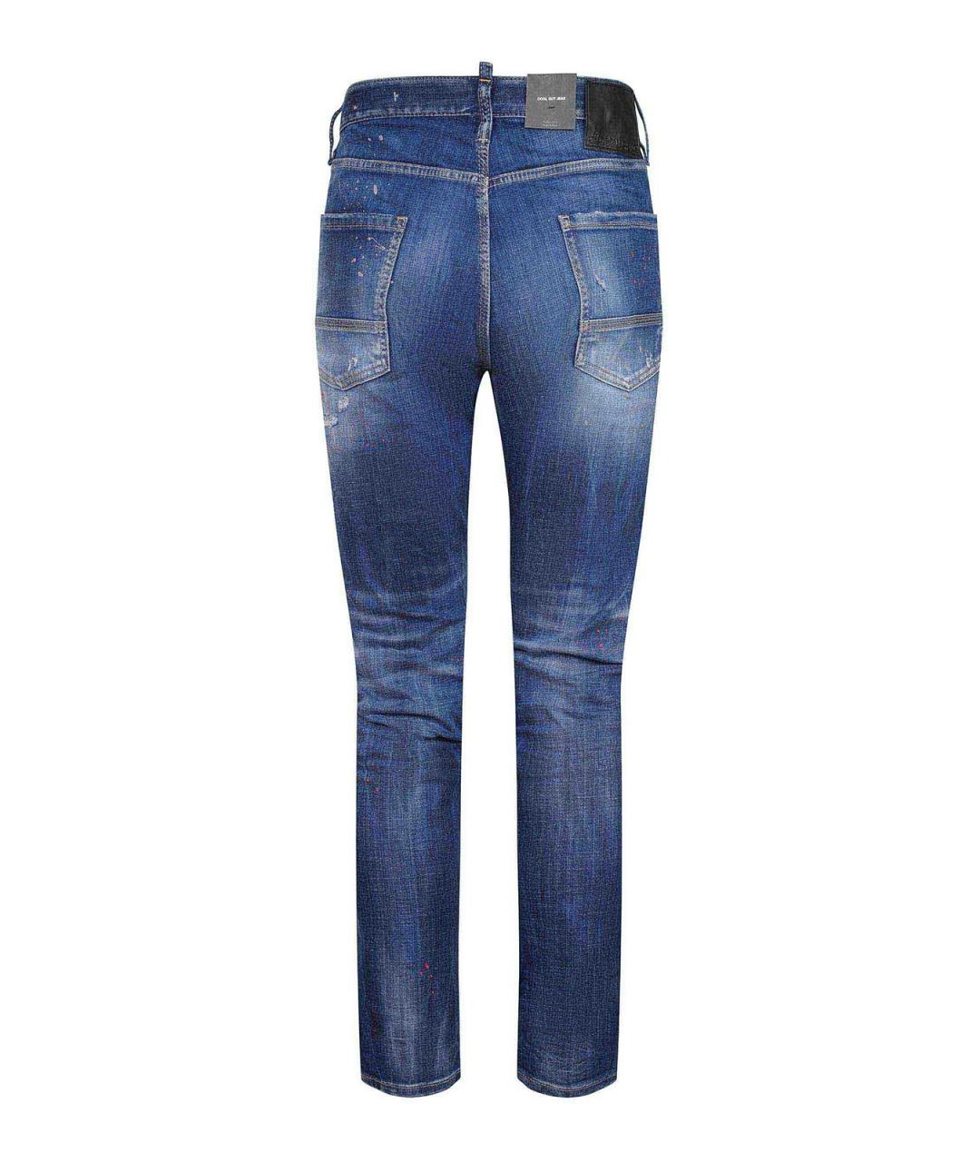 DSQUARED2 Синие хлопковые прямые джинсы, фото 3