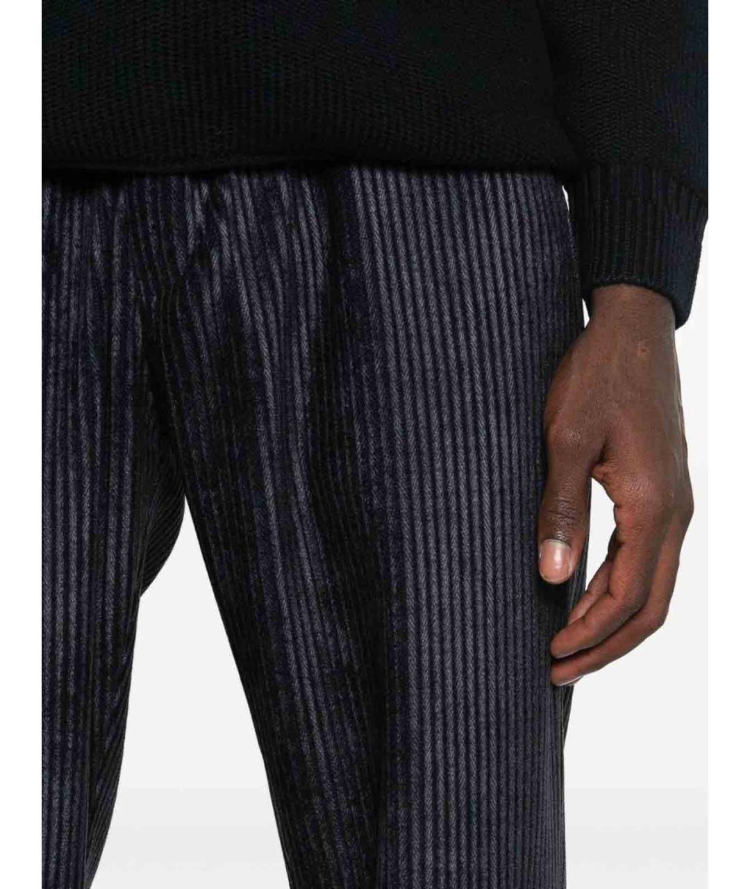 EMPORIO ARMANI Синие полиэстеровые повседневные брюки, фото 3
