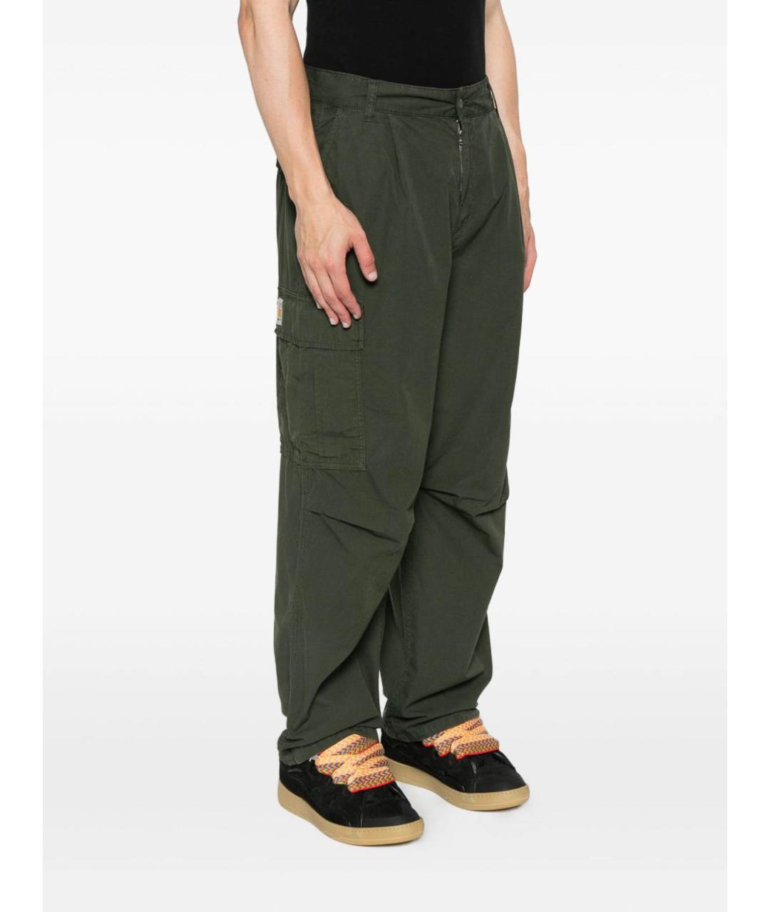 CARHARTT Зеленые хлопковые повседневные брюки, фото 4