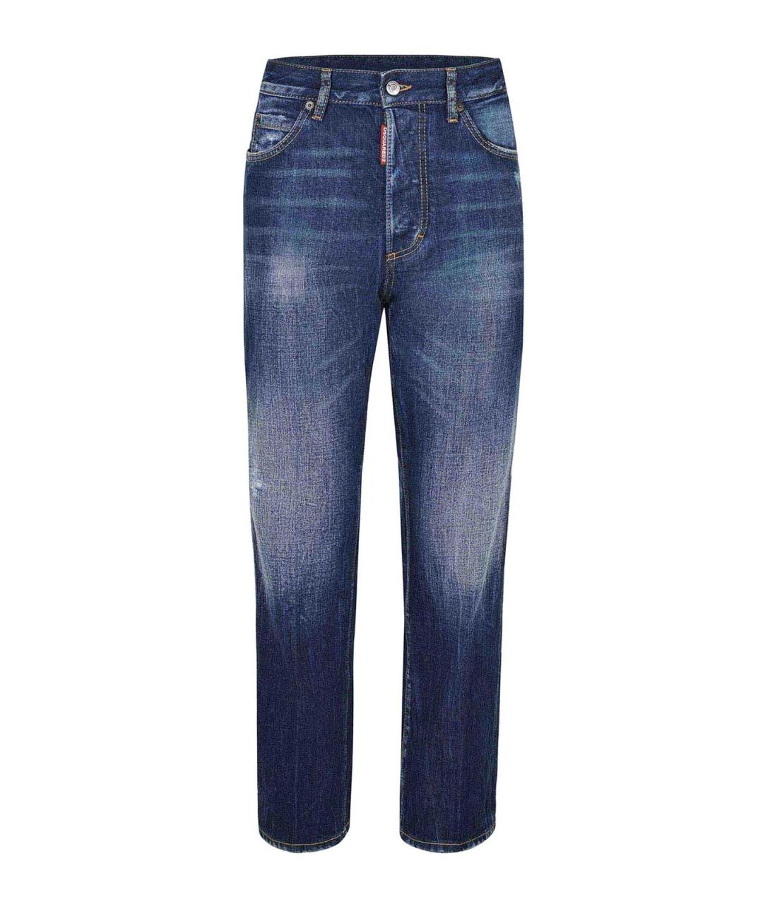 DSQUARED2 Синие хлопковые прямые джинсы, фото 1