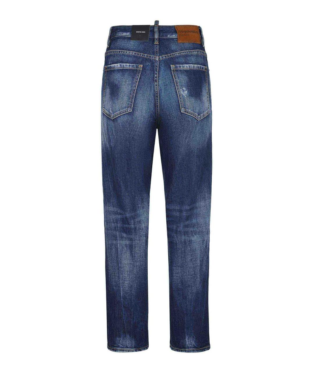 DSQUARED2 Синие хлопковые прямые джинсы, фото 3