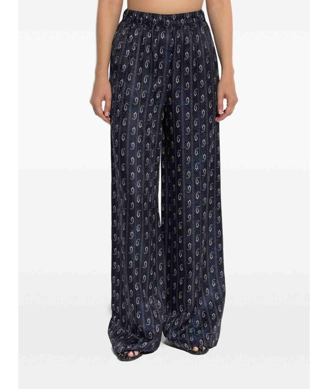 TORY BURCH Синие шелковые брюки широкие, фото 2