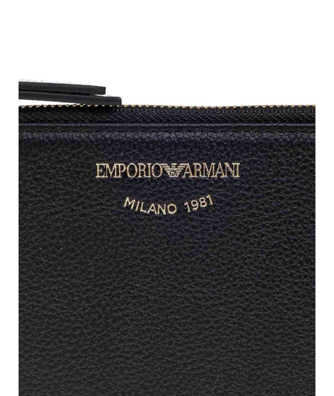 EMPORIO ARMANI Черный кожаный кардхолдер, фото 3