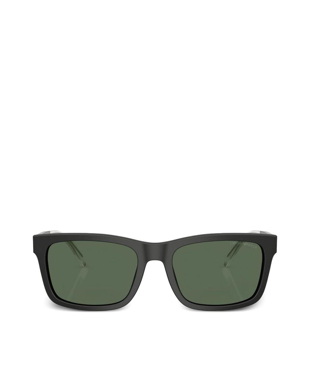 EMPORIO ARMANI Черные пластиковые солнцезащитные очки, фото 1