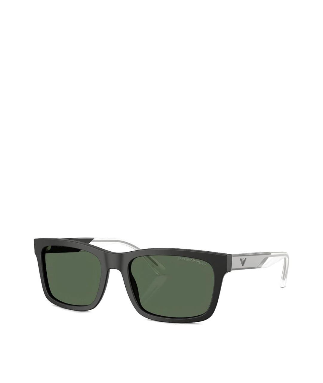 EMPORIO ARMANI Черные пластиковые солнцезащитные очки, фото 2