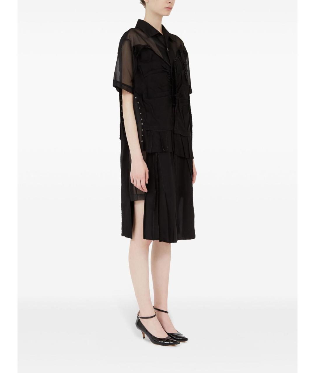 MAISON MARGIELA Черная полиэстеровая футболка, фото 6