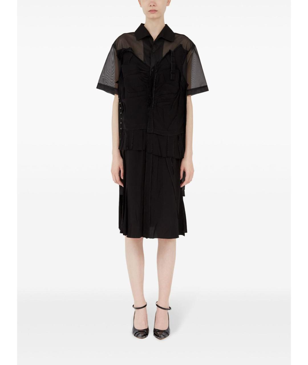 MAISON MARGIELA Черная полиэстеровая футболка, фото 5