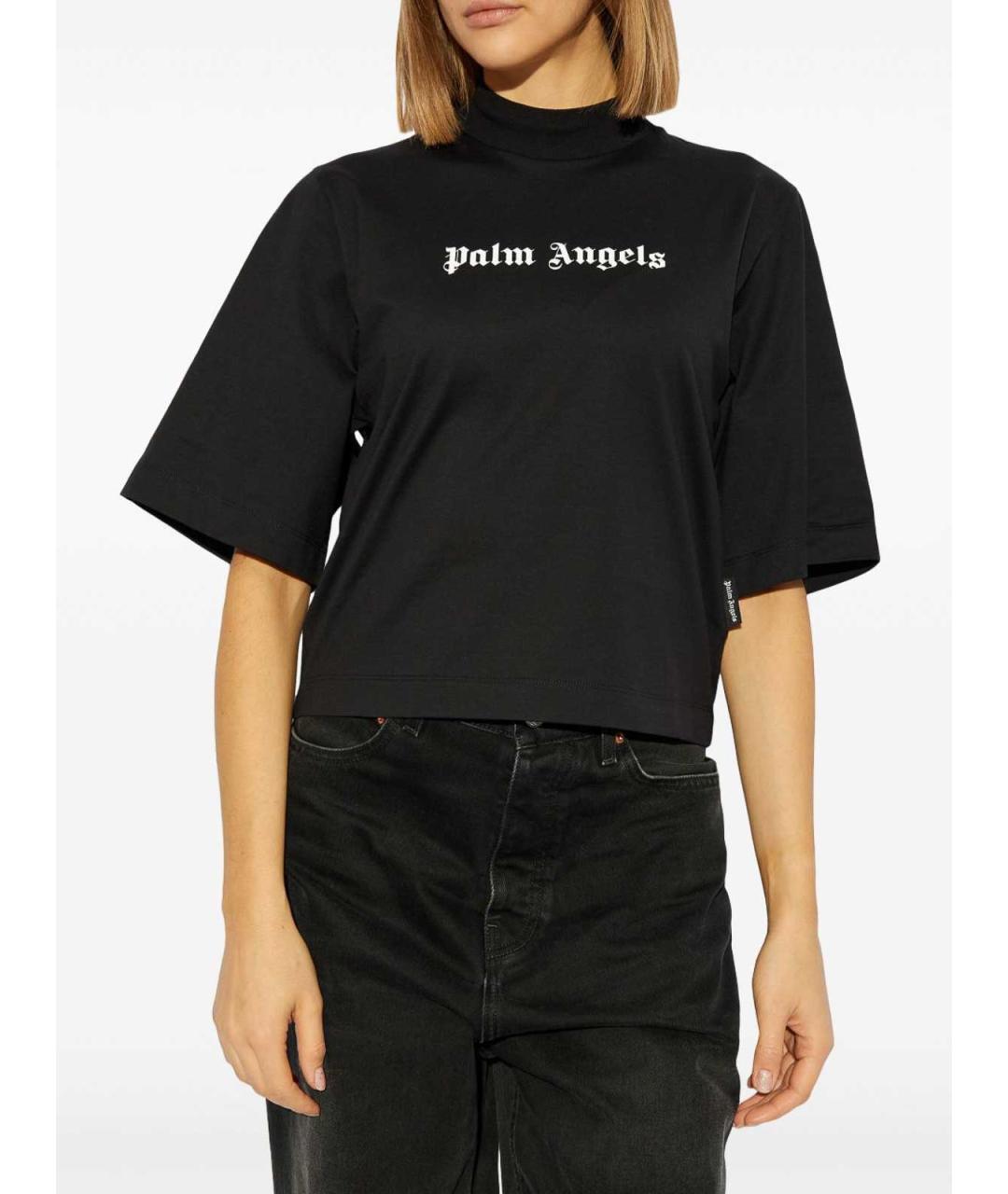 PALM ANGELS Черная хлопковая футболка, фото 5