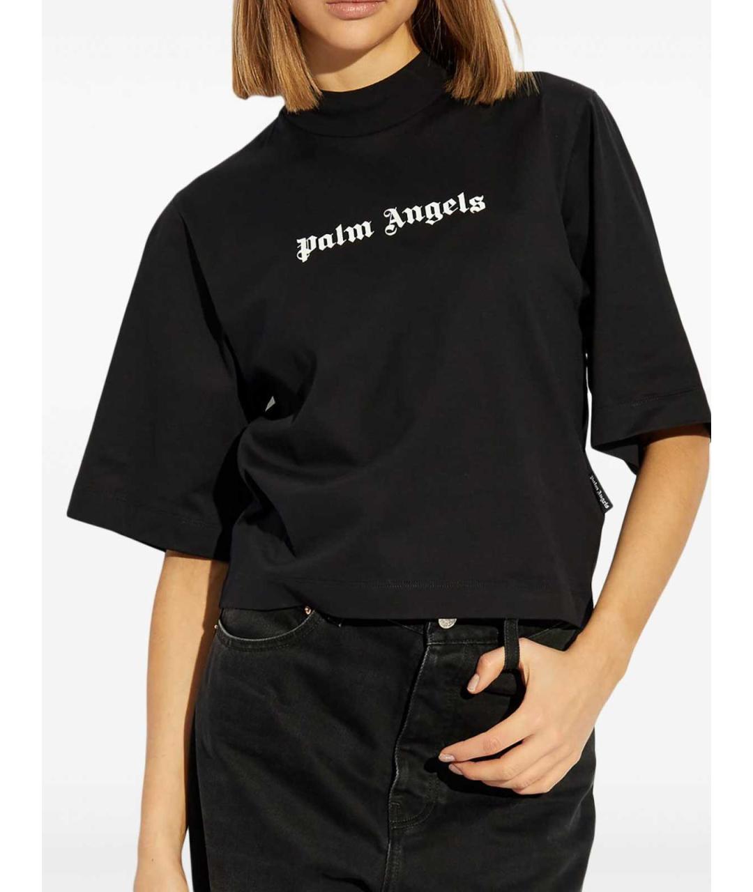 PALM ANGELS Черная хлопковая футболка, фото 2